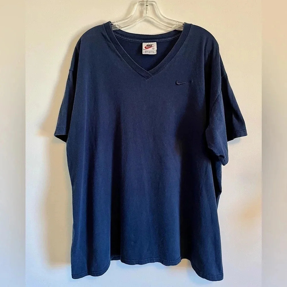 Vintage 90’s  Nike Navy Blue Chest Swoosh Shirt